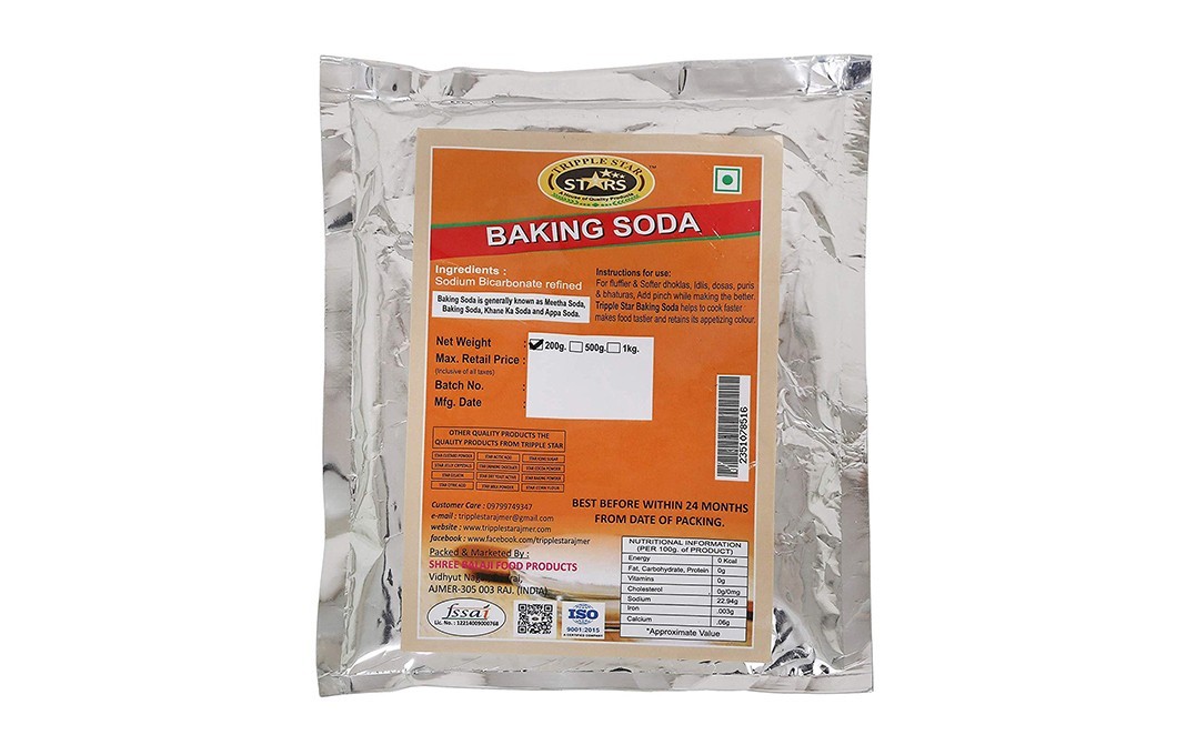 Tripple Star Baking Soda    Pack  200 grams